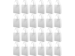 Paquete De 30 Bolsas De La Compra Ciieeo Blancas De Tela No Tejida De 25 X 30 X 10 Cm Con Asas Ergonómicas.