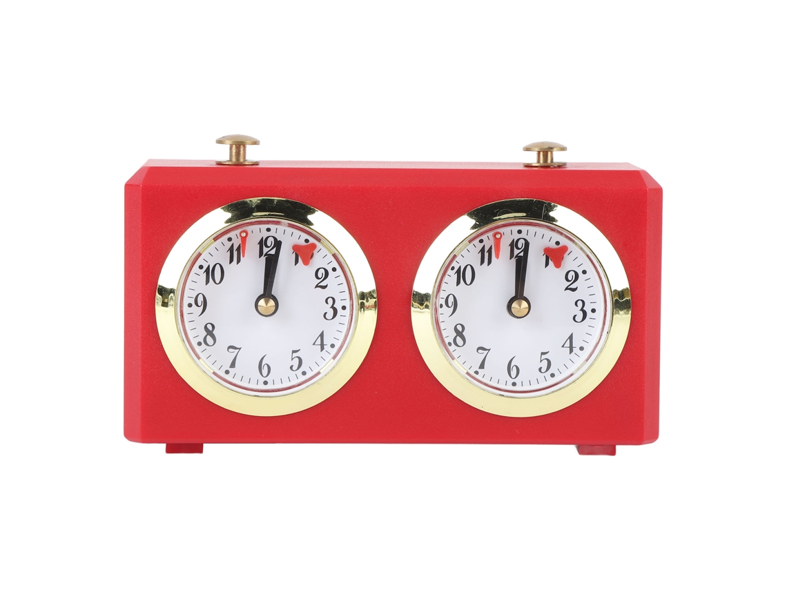 2026-reloj De Ajedrez Mecánico Vintage Analógico Con Diales Grandes Y Mecanismo De Carga Para Competiciones De Weiqi Rojo