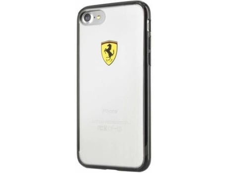 Funda Apple iPhone 7/8/Se 2020 FERRARI Anti-Choque (Transparente y Negro)