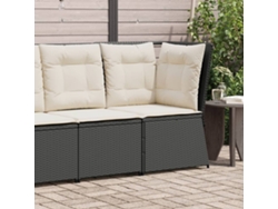 Sofá esquinero de jardín de mimbre negro con cojines de DKD Home Decor