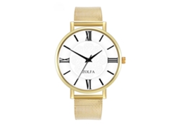 Reloj De Cuarzo Analógico Con Correa De Malla Casual Zhoulianfa (oro)