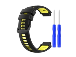 Pulseira De Silicone Bicolor Para Garmin 220/235/735xt/620/630 Preto/amarelo Hexinyigjly