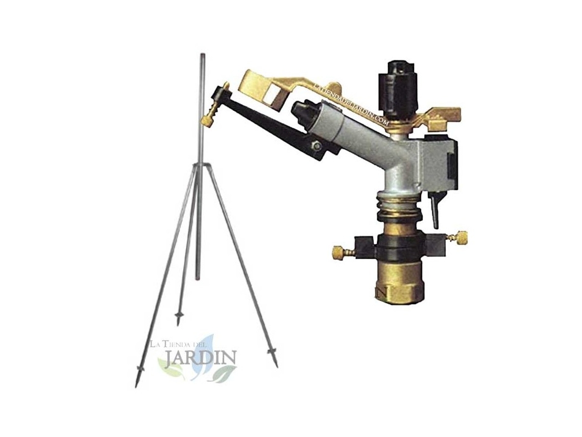 Kit Aspersor Ibis Agricola 1 Ajustable 0-360º 13-23 M Presión 1,5 A 5 Bar Incluye Soporte Tripode Metal 1 SUINGA