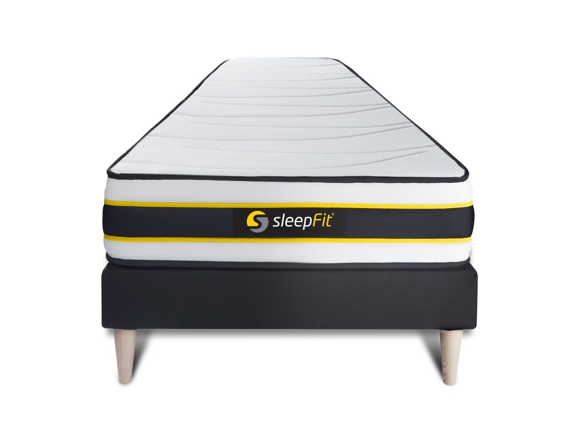 Canapé de Matrimonio Flexy Altura SLEEPFIT Espuma con memoria Negro (90x200)