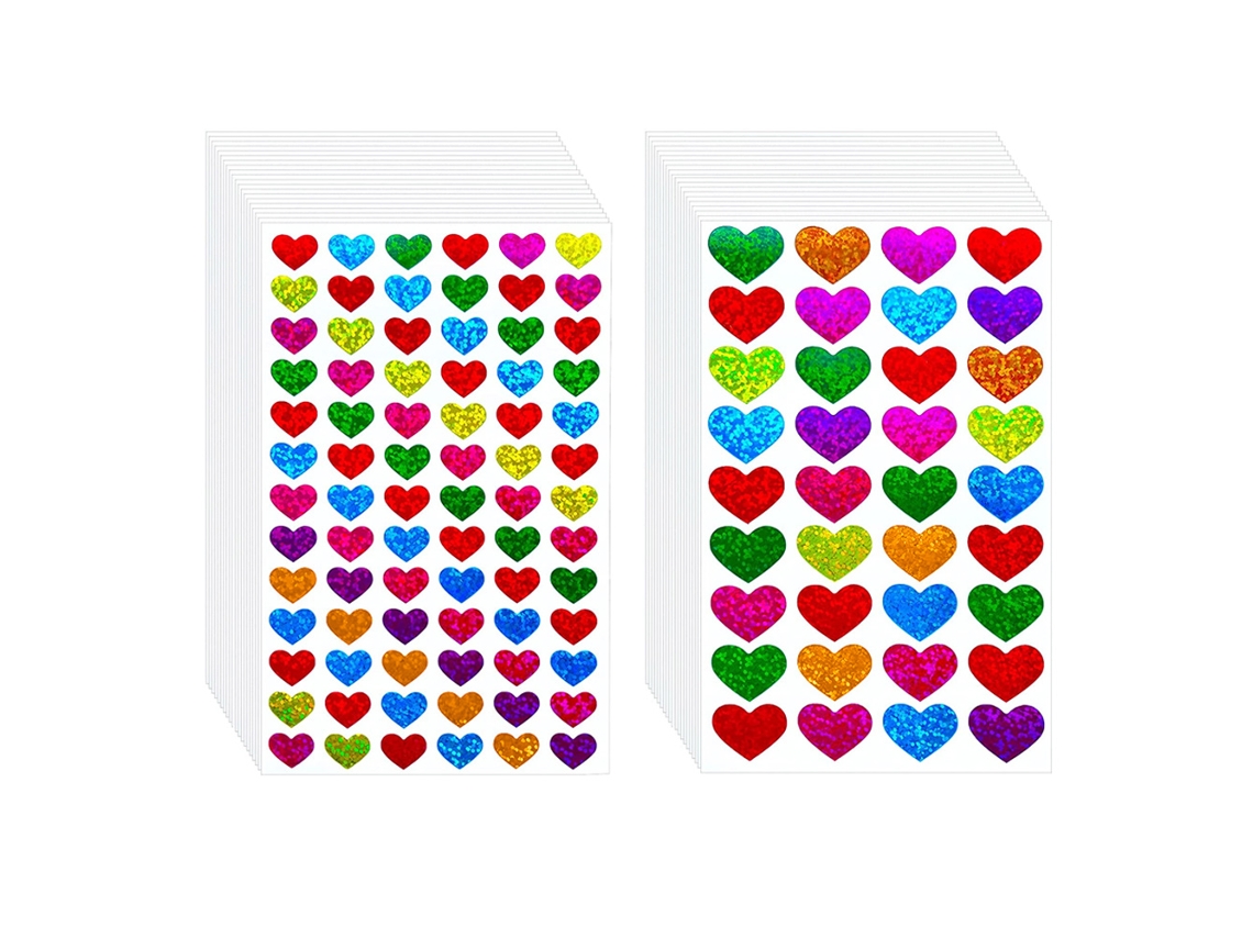 Pegatinas de Corazón - Decoración para Artes, Fiestas y Scrapbooking, 40 Hojas NEVEANCE