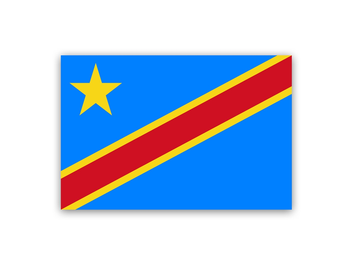 Bandera de la República Democrática del Congo, Bandera Nacional, Bandera en apoyo a los partidos de fútbol, 90 x 150 cm