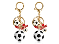 Dos Llaveros 3D de Fútbol en Aleación de Zinc, Colgantes Divertidos para Llaves y Bolsos, Accesorio Deportivo y Regalo
