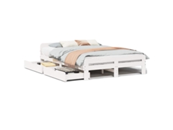 Maison Exclusive - Estructura De Cama Sin Colchón Madera De Pino Blanca 140x190 Cm