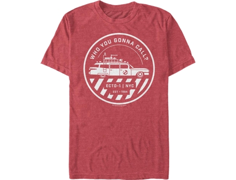 Camiseta Unisexo DEEPSTONE Ecto-1 Est. 1984 Ghostbusters brezo rojo (XL)