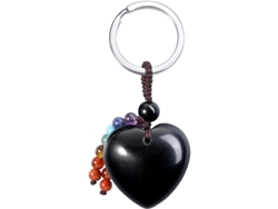 Llavero De Corazón De Cuarzo Rosa Natural Con 7 Perlas De Cristal De Chakras Para Sanación Reiki