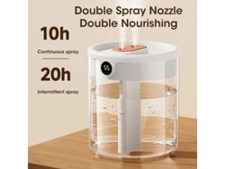 Humidificador Digitallab de doble pulverización, 2000 ml, pantalla digital silenciosa, pulverización de nanonivel (blanco)