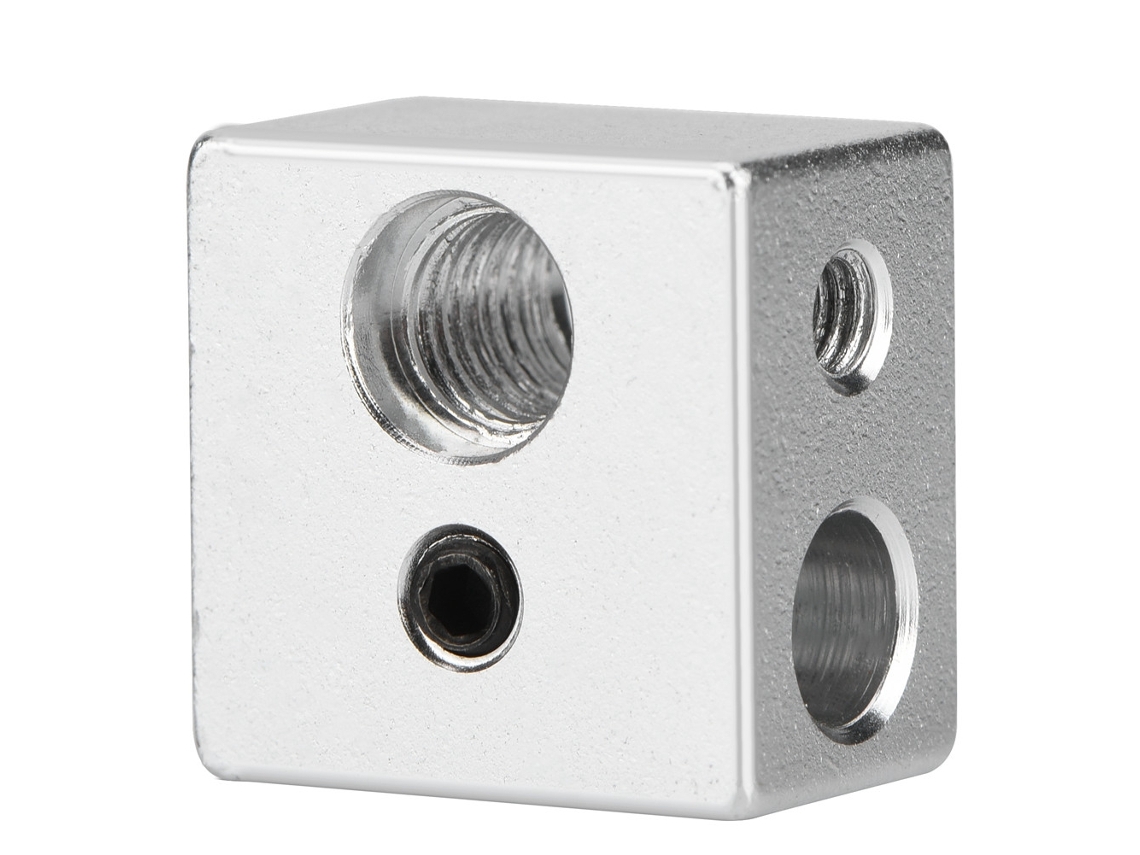 Bloque Calefactor Hotend Extruder Mk10 Aluminio 20x20x13mm Rosca M7 Para Impresora 3d