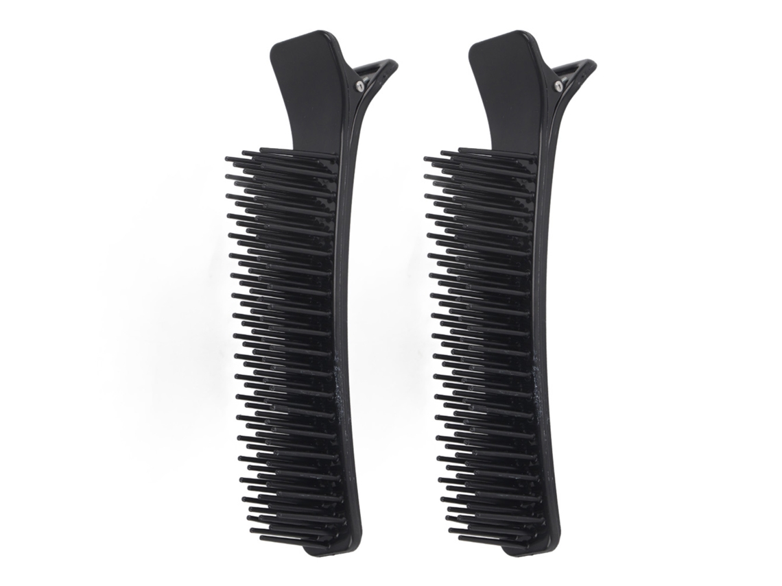 2 Pinzas Negras Para Peinar Y Separar El Cabello, Para Uso En Salones De Belleza Y En Casa.
