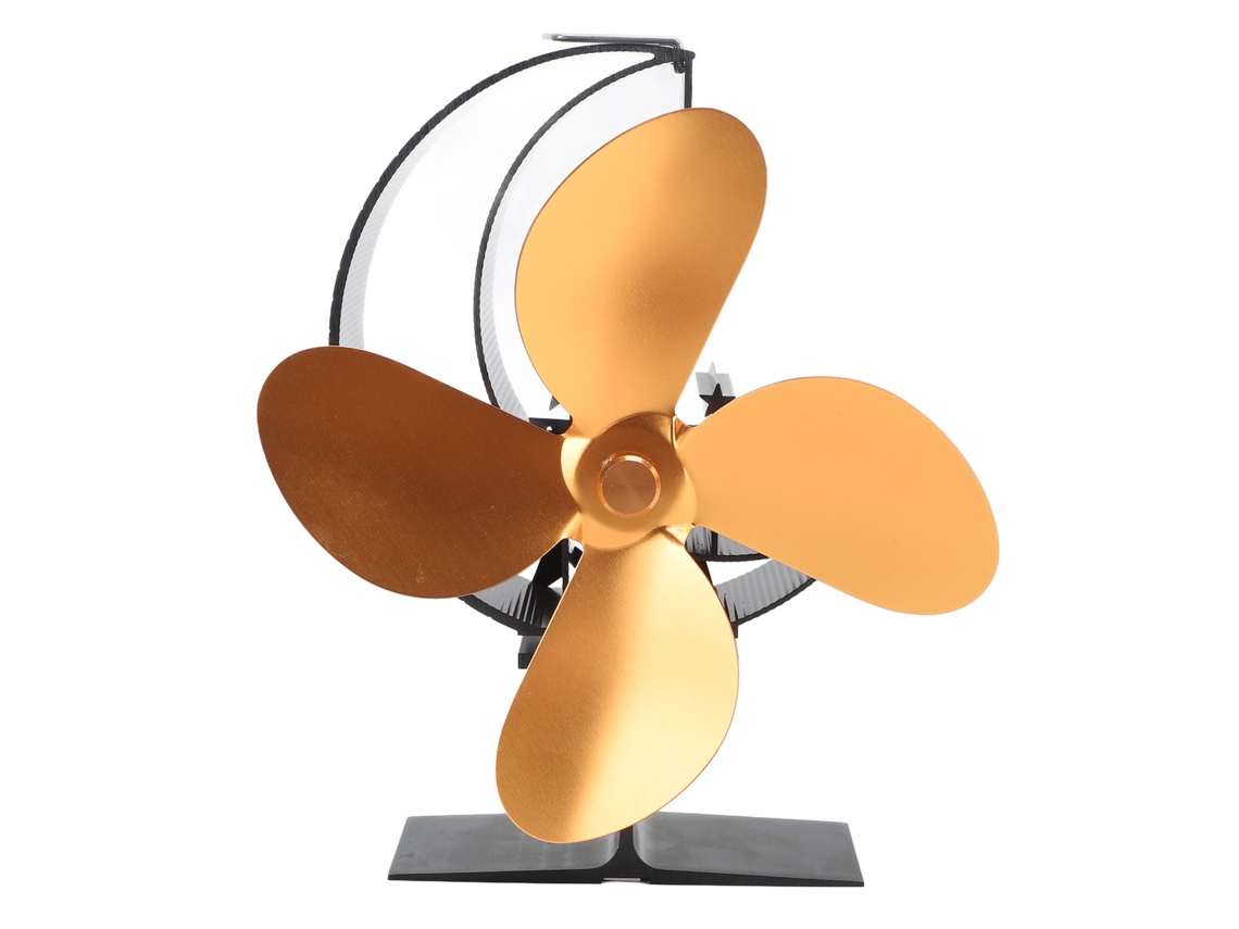 Ventilador de estufa de leña con circulación rápida de calor y diseño de estrella y luna