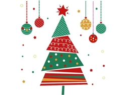 Conjunto De 4 Pegatinas De Árbol De Navidad Desmontables Para Ventana Cuarto Sala 43x26cm