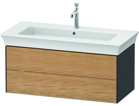 DURAVIT White Tulip, mueble de baño colgado en la pared, ancho 984 x fondo 458mm, con 2 cajones, con tecnología tip-on, WT43420
