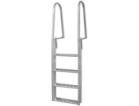 vidaXL Escalera para piscina/muelle con 4 peldaños aluminio 167 cm