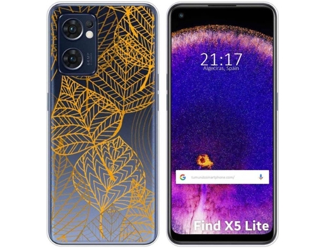 Carcasa Oppo Find X5 Lite 5G TUMUNDOSMARTPHONE Dibujos Transparente Hojas Multicolor