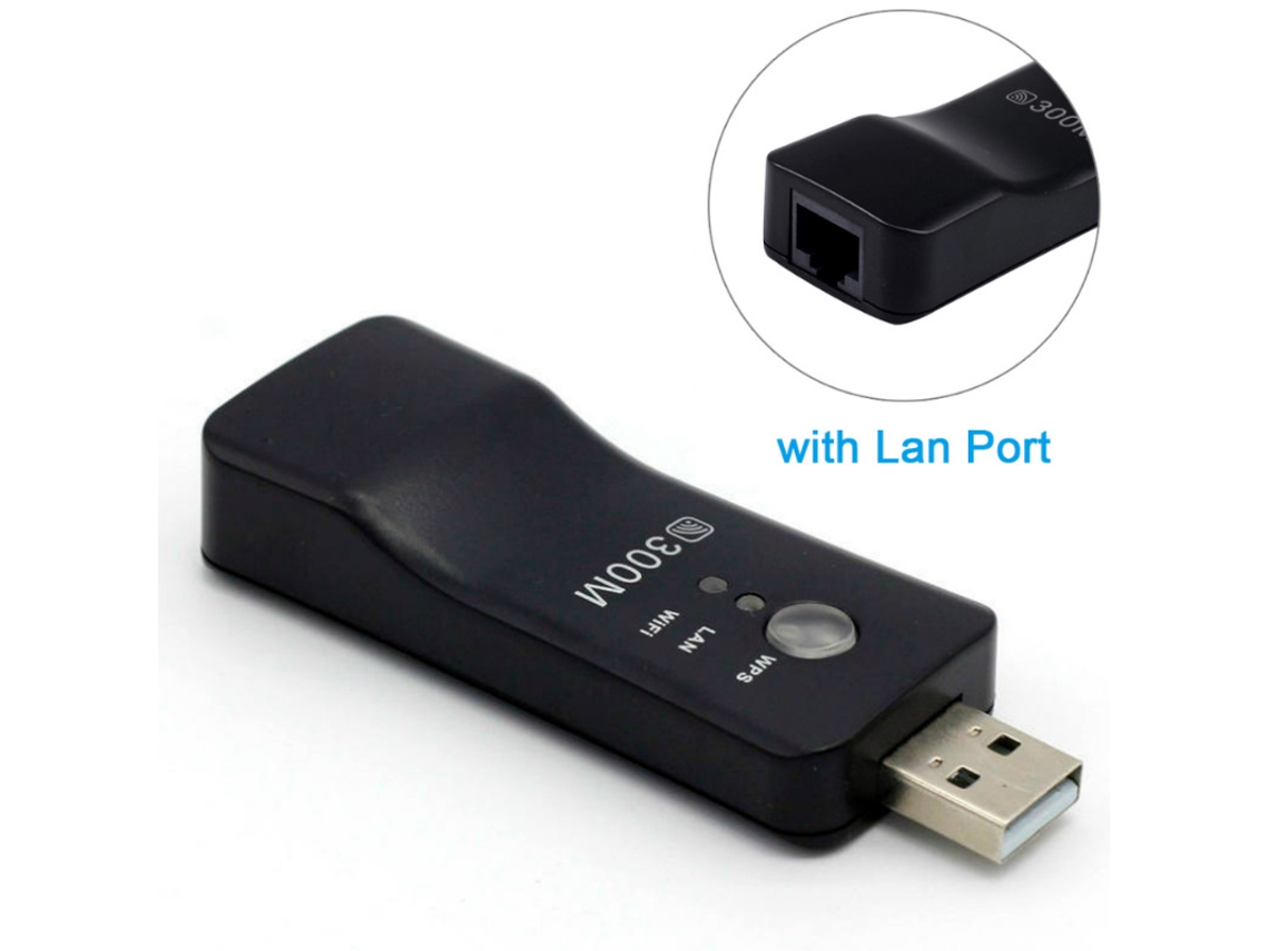 Adaptador Wi-fi Usb Para Televisores — Receptor Inalámbrico Universal De 300 Mbps Para Smart Tv (compatible Con Rj45)