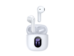 Auriculares inalámbricos Bluetooth con cancelación de ruido, pantalla digital y función de enc. Mdug (blanco)