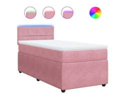 Maison Exclusive - Cama Box Spring Con Colchón Terciopelo Rosa 80x200 Cm