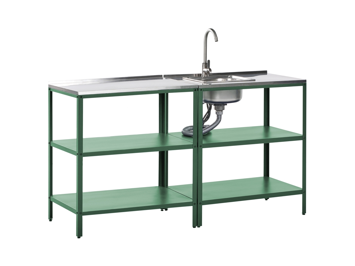 Cocina de jardín Beliani Vilama 90x80x50 de acero verde