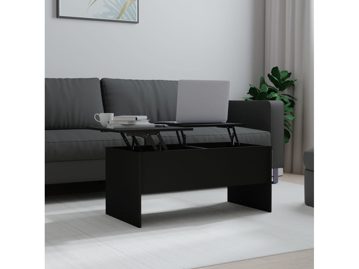 Mesa de Centro Apoyo 102X50,5X46,5 cm Madera Procesada Negro