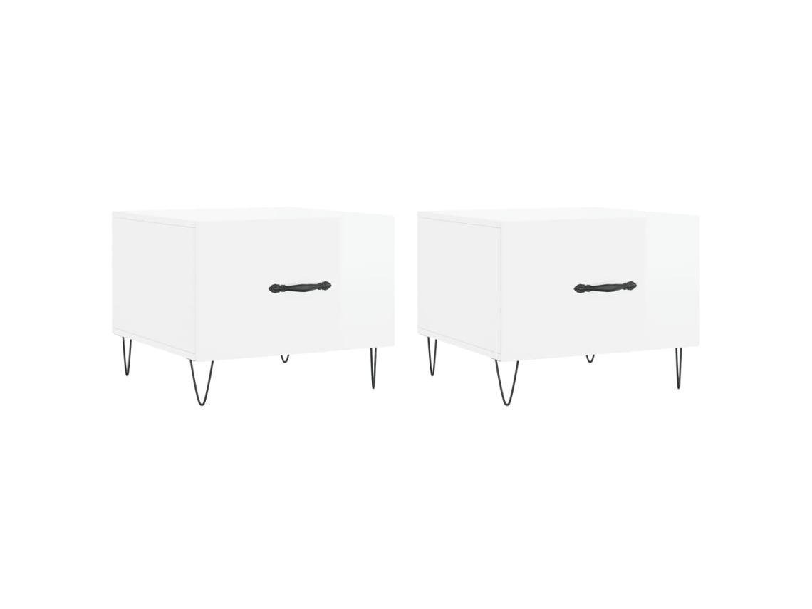 Mesas de Centro 2 Piezas 50x50x40 Cm Blanco Brillo MAISON EXCLUSIVE
