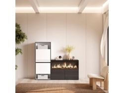Zapatero, 167x145x35 cm, Dormitorio, habitación, Chimenea eléctrica XXL, Blanco SKRAUT HOME