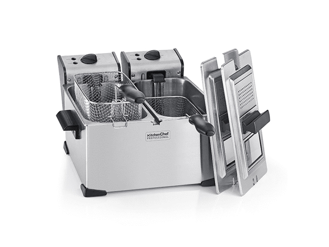 Freidora doble 2x3.5l 4000w acero inoxidable kcpfr70x - KITCHEN CHEF