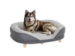 Sofá Para Mascotas Con Parte Superior Desmontable Funda Lavable Y Patas De Madera Carga 25 Kg 90x78x25 Cm Gris