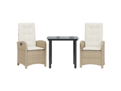 Maison Exclusive - Set Comedor De Jardín 3 Pzas Con Cojines Ratán Sintético Beige