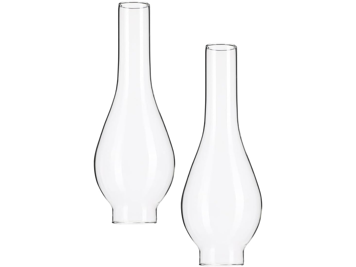 Chimenea De Cristal Transparente Para Lámpara De Aceite, 5 Cm De Diámetro, 2 Piezas, 38 Cm De Largo.