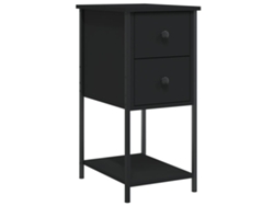 Mesita de noche de madera negra derivada de MAISON EXCLUSIVE (32x42x70 cm)