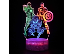 Lámpara de mesa LED multicolor 3D con forma de Spider-Man, 16 colores, con mando a distancia. SIURN