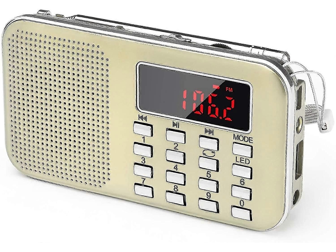Mini Rádio Portátil Fm De Bolso Com Flash Led, Rádio Digital
