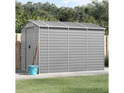 Caseta de jardín 191x300x198 cm acero galvanizado gris claro LOVELY HOME