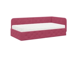 Maison Exclusive - Estructura De Cama En Esquina Rojo Vino 100 X 200 Cm Terciopelo