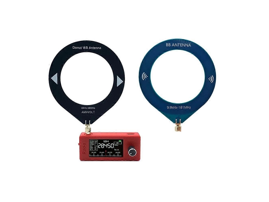 Mini radio portátil de 10 kHz a 180 MHz con pantalla IPS de 1,9 pulgadas, antena integrada y receptor de radio para todas las bandas (HF, onda corta, onda media, VHF).