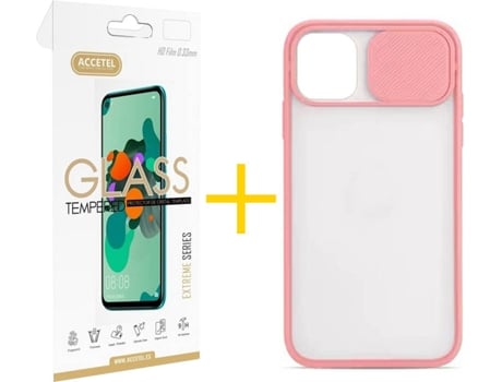 Kit Carcasa y Protector 1 X iPhone 11 Pro Skyhe Gel Protection Rosa