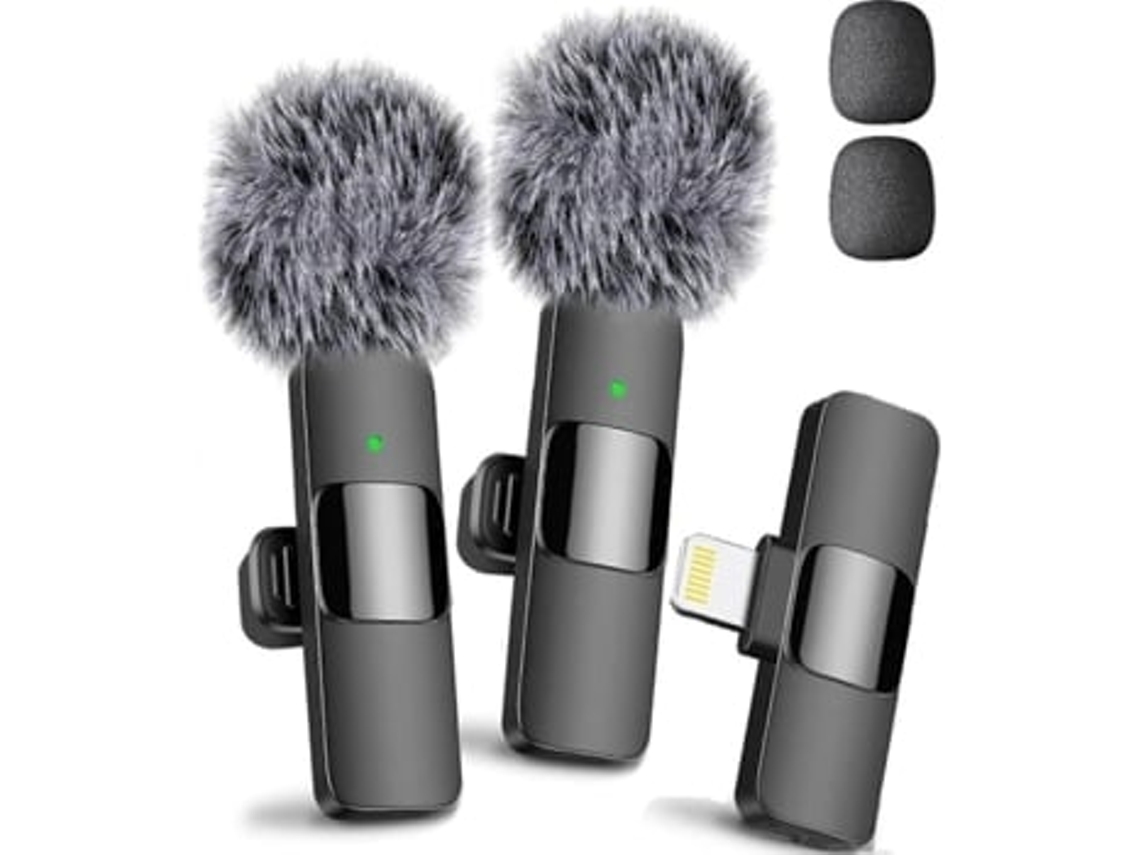 Micrófono inalámbrico para iPhone, iPad, Android, micrófono de solapa para video Panoona