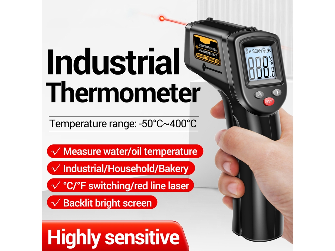 Termómetro Infrarrojo Sin Contacto Aneng Th201 -50℃ A 400℃ Industrial Cocina Automotriz Láser Digital