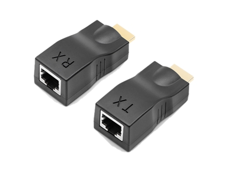 Interfaz multimedia HD a extensor RJ45, rango de 98,4 pies, convertidor de cable de red HD 1080P para decodificador HDTV ZMDECQNA