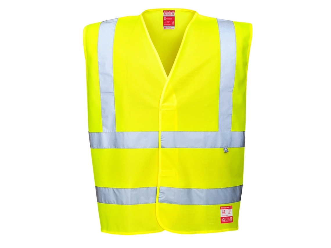Chaleco De Alta Visibilidad Antiestático - Resistente A La Llama Amarillo / 4x/5x