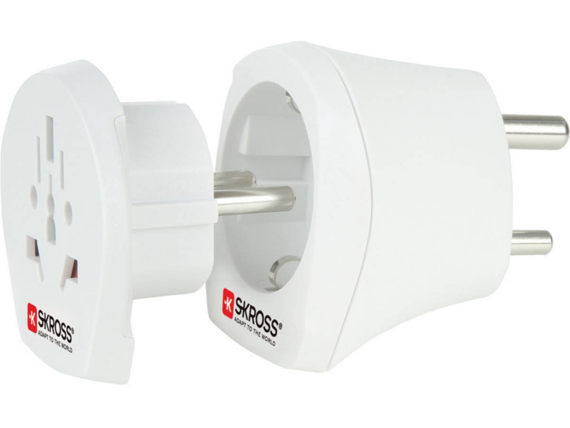 Adaptador de Viaje SKROSS Combo Mundo-Índia Blanco (1250 W)