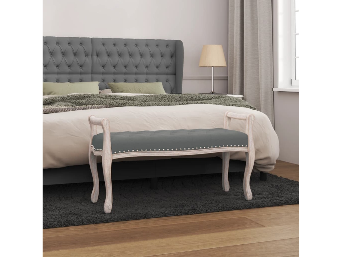 Lovely Home Banco 110X45X60 Cm Tejido Gris-Oscuro