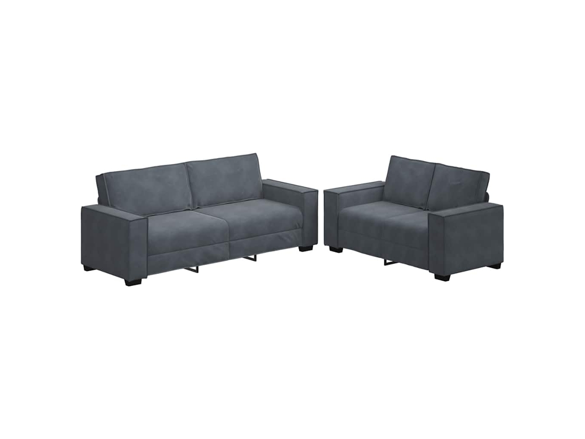 Maison Exclusive - Juego De Sofás Con Cojines 2 Piezas Terciopelo Gris Oscuro