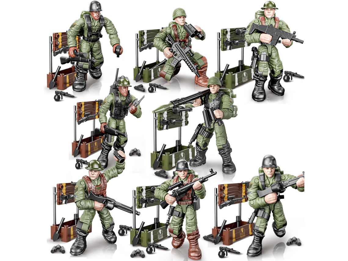 Modelo de juguete de soldado para 8 personas