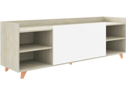 Mueble Tv Roble Roau MOMMA HOME (Blanco - Aglomerado -180x53x46 cm)