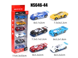 (6 Coches) Mini Coches Deslizantes De Metal Fundido A Presión A Escala 1/64, Juguetes Para Niños